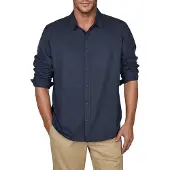 Riverso Leinenhemd Herren Langarm Regular Fit RIVFabrizio - Navy - XL