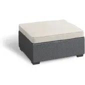 Allibert Salta Hocker Anthrazit mit Sand Kissen - Stilvoller Gartenhocker in Rattanoptik