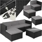 TecTake Rattan Lounge Lignano für 3 bis 4 Personen widerstandsfähig
