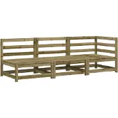 vidaXL Gartensofa 3-Sitzer Kiefernholz Imprägniert