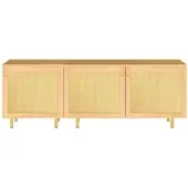 STILVORA Aufbewahrungsschrank MDF Natur 180x40x63 cm, modular, goldfarbene Beine