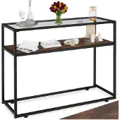 TecTake - sidetable Kilkenny 100 x 41 x 80,5cm - bijzettafel - donkerbruin - 404678