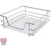 TecTake Teleskop-Schublade - Stahl - L44 x B47 x H14 cm - Silber