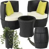 TecTake Aluminium Rattan Sitzgruppe Nizza wetterfest und UV-beständig