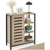 TecTake Sideboard mit höhenverstellbaren Kunststofffüßen, 70 x 32 x 82 cm