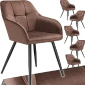 TecTake Esszimmerstuhl Marilyn gepolstert, in Samtoptik, gesteppt 58 x 62 x 82 cm