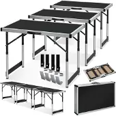 TecTake - Aluminium Gartentisch Wandtisch Klapptisch 300x60 cm