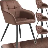 TecTake Esszimmerstuhl Marilyn gepolstert, in Samtoptik, gesteppt 58 x 62 x 82 cm