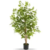 TecTake Künstlicher Ficusbaum Fida, realistische Textur Grün