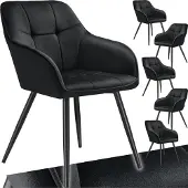 TecTake Esszimmerstuhl Marilyn gepolstert, in Samtoptik, gesteppt 58 x 62 x 82 cm