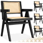 TecTake Armlehnstuhl Lissy Boho-Stil 59 x 56,5 x 82,5 cm, Belastbarkeit 120 kg