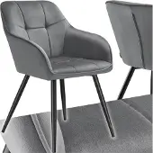 TecTake Esszimmerstuhl Marilyn gepolstert, in Samtoptik, gesteppt 58 x 62 x 82 cm