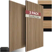 TecTake Akustikpaneele, Holzoptik in Eiche, MDF und Echtholzfurnier, Größe flexibel anpassbar