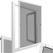 TecTake Fliegengitter Aluminiumrahmen Fenster 100 x 120 cm wetterfest zuschneidbar ohne Bohren Schrauben inkl. Montagematerial, in weiß