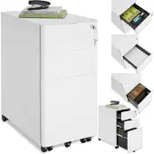 TecTake Aktenrollschrank, aus pulverbeschichtetem Stahl, herausnehmbarer Einsatz für Schreibutensilien, 30 x 50 x 59,5 cm