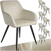 TecTake Esszimmerstuhl Marilyn gepolstert, in Samtoptik 58 x 62 x 82 cm
