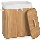 TecTake - Wäschekorb aus Bambus inkl. Wäschesack 100L natur 401834