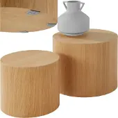 TecTake 2er Set Couchtische Danny bodenschonende Filzgleiter