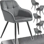 TecTake Esszimmerstuhl Marilyn gepolstert, in Samtoptik, gesteppt 58 x 62 x 82 cm