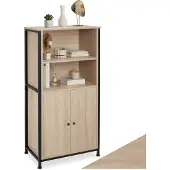 TecTake Highboard Doncaster mit höhenverstellbaren Füßen, 60 x 38 x 125 cm
