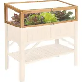 TecTake Frühbeet-Aufsatz aus Holz 115 x 53 x 34 cm