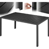 TecTake Gartentisch höhenverstellbares Aluminiumgestell rostfrei 150x90x74,5 cm Kunststoffkappen einfach zu montieren