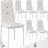 TecTake Set Esszimmerstuhl Julien gepolstert mit Kunstlederbezug 40 x 42 x 97 cm