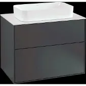 Villeroy & Boch V&B Waschtischunterschrank Wandbeleuchtung Finion 80x60,3cm, Abd.-Pl. wh. m, md bl. m Lac