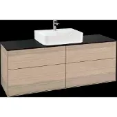 Villeroy & Boch V&B Waschtischunterschrank Wandbeleuchtung Finion 160x60,3cm, Abd.-Pl. bla m, Oak Veneer