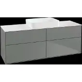 Villeroy & Boch V&B Waschtischunterschrank Wandbeleuchtung Finion 160x60,3x50,1cm, Gl. wh. m, Oli. m Lac