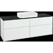 Villeroy & Boch V&B Waschtischunterschrank Wandbeleuchtung Finion 160x60,3cm, Abd.-Pl. bla m, glo wh. Lac