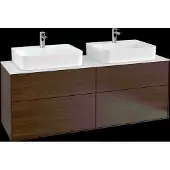 Villeroy & Boch V&B Waschtischunterschrank Wandbeleuchtung Finion 160x60,3cm, Abd.-Pl. wh. m, wal veneer