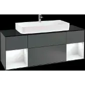 Villeroy & Boch V&B Waschtischunterschrank FINION 1600x603x501 Abdpl bl Reg gls wh/anth ma