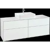 Villeroy & Boch V&B Waschtischunterschrank Wandbeleuchtung Finion 160x60,3cm, Abd.-Pl. wh. m, glo wh. Lac