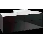 Villeroy & Boch V&B Waschtischunterschrank Wandbeleuchtung Finion 160x60,3x50,1cm, Gl. wh. m, bla m Lac