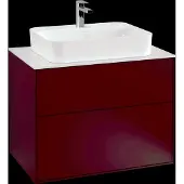 Villeroy & Boch V&B Waschtischunterschrank Wandbeleuchtung Finion 80x60,3cm, Abd.-Pl. wh. matt, Peony Matt