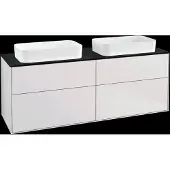 Villeroy & Boch V&B Waschtischunterschrank Wandbeleuchtung Finion 160x60,3cm, Abd.-Pl. bla m, wh. m Lac