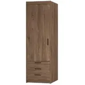 Masseno Drehtürenschrank ELENORA 60 cm Kleiderschrank Schlafzimmer Schrank 1-türig Braun