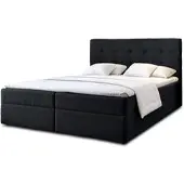 AX Living Stauraum Boxspringbett Schwarz 180x200 Geceteni Doppel Bett