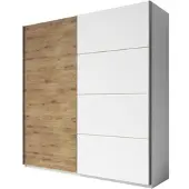 Masseno Schiebetürenschrank GALASSIA 200/210/61 cm 2-türig Schlafzimmer Schrank Kleiderschrank Weiß