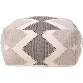 Homescapes SITZPOUF Malmö grau gemustert, 55/55/30 cm