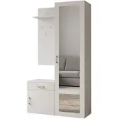 AX Living Flurgarderobe Weiß Modern Magnola 100cm Breite, mit Spiegel & Stauraum