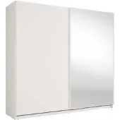 AX Living Kleiderschrank Schiebetüren Spiegel Lunoria 221 cm Weiß