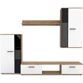 AX Living Hochwertige Wohnwand Formilo 240 cm – Modern & Eiche Artisan Weiß