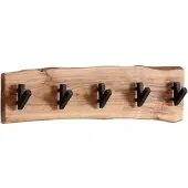 KADIMA DESIGN Wandgarderobe, Akazien-Massivholz & Metall, Naturkante, 60x17x9 cm | Gr.: onesize