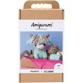 Adlibris Häkelset Amigurumi Kuh beige mint - kreatives Spielzeug