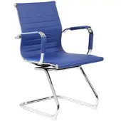 Dmora Bürostuhl Dfusett, Büro-Wartezimmerstühle mit Armlehnen, Ergonomischer Wartestuhl, 62x54h89 cm, Blau