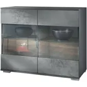Vladon KOMMODE Bari Beton Dunkel Optik
