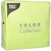 Papstar 12 X 100 Servietten, 1-lagig 1/4-Falz 33 cm x 33 cm limonengrün