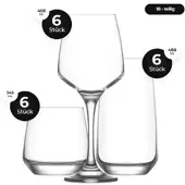 LAV Softdrink-Wasser-Set mit Fuß aus Glas-18-teiliges
